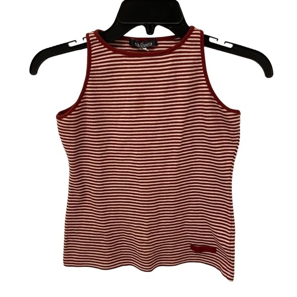 Kamiseta Striped Top. Maroon/White. Medium - Picture 1 of 10